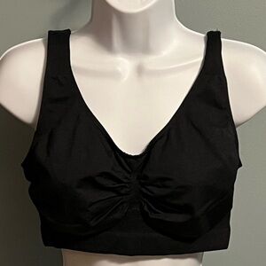 Lunaire Black Rushed Ribbed Textured Sports Bra 2XL (fits like large)